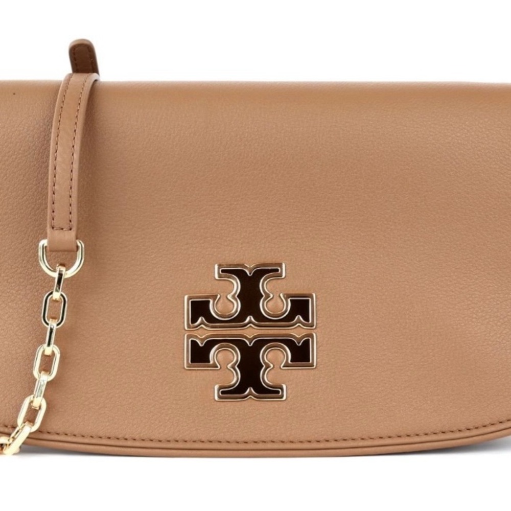 TORY BURCH BRITTEN CROSSBODY/CLUTCH in Caramel #576842074. Excellent condition